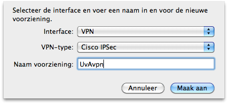 UvAvpn toevoegen